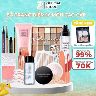 Bộ trang điểm cao cấp 16 món set makeup KÈM TÚI CAO CẤP cá nhân đa năng tiện lợi kiềm dầu kháng nước Zentop.