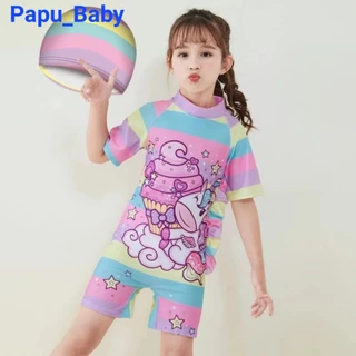 Bikini bé gái Papu baby mẫu ngựa vằn . bộ bơi bé gái liền thân diện đi biển 15-45kg