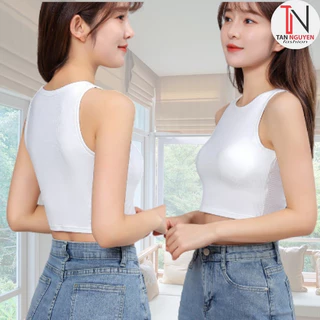 Áo croptop nữ . áo ba lỗ không tay ôm body chất thun gân co giãn tốt -tannguyen_store