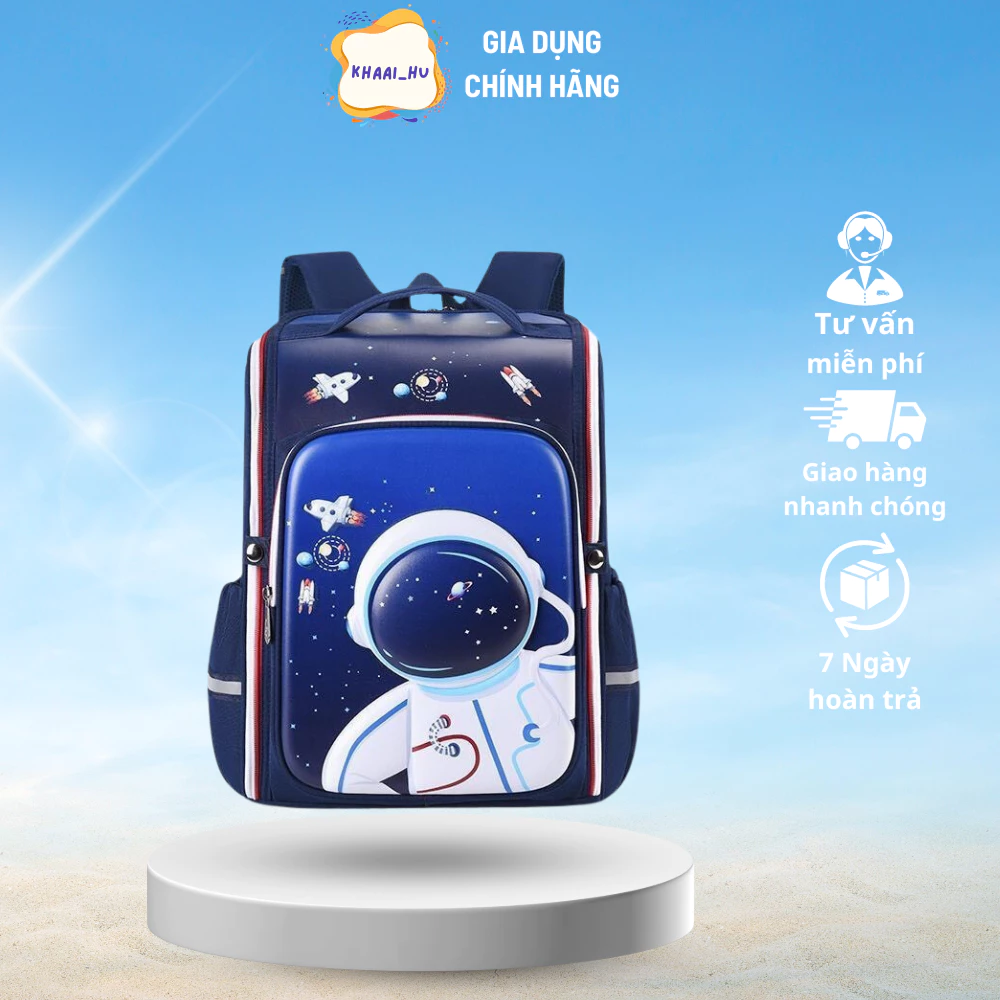 Balo Chống Gù In Hình 3D Nổi, Balo Đi Học Cho Học Sinh Cấp 1 Chất Liệu Vải Chống Nước Có Phản Quang ( didooglt )