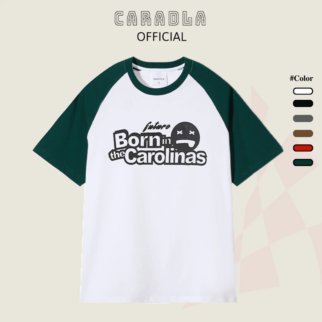 Áo Thun Raglan Tee Unisex Carolinas Chất Cotton Thoáng Mát Form Rộng Tay Lỡ Cho Nam Nữ