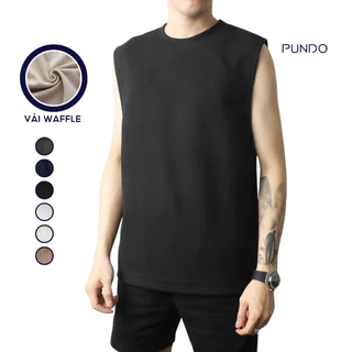 Áo thun tanktop nam cao cấp vải waffle hàng hiệu, áo ba lỗ mùa hè PUNDO ATPD118