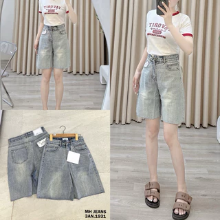 Quần jeans short đùi lửng chất liệu co dãn 3AN cao cấp_1933