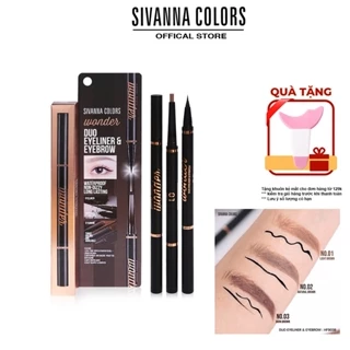 Set chì kẻ mày kèm kẻ mắt Sivanna Colors Duo Eyeliner & Eyebrow HF9038