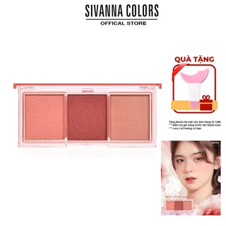 Bảng phấn má hồng 3 ô Sivanna Colors Fall In Nude Mood Brushes Palette HF142 12g