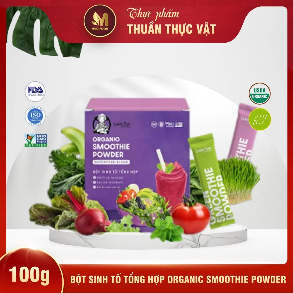 Bột Sinh Tố Tổng Hợp Organic Smoothie Powder Dalahouse - Bổ Sung Dinh Dưỡng Từ Rau Củ