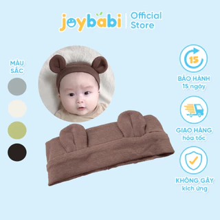 Che thóp cho bé sơ sinh Joybabi, băng đô turban tai gấu phong cách Hàn Quốc, chất vải cotton mềm mại