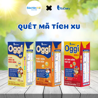 Sữa Pha sẵn Oggi VitaDairy - Thùng Mix 3 Vị Gold + Vani + Váng sữa BA