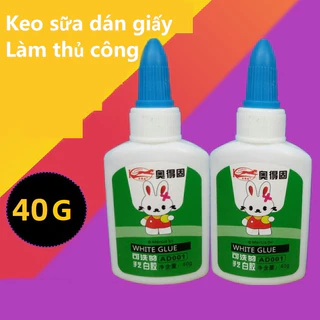 Keo sữa white glue 40g, dán giấy học sinh, dán giấy tường