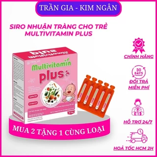 Siro nhuận tràng giảm táo bón cho trẻ MUTIVITAMIN PLUS Kim ngân Trần gia chính hãng hộp 20 ống