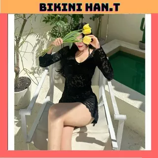 Đồ bơi bikini đi biển ba món Lưới Ren xuyên thấu, lưới co giãn tốt, chất ren  cáo cấp.BIKINI HAN.T SHOP