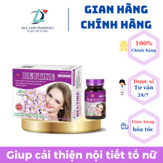 Viên Uống Nội Tiết Tố Nữ BEUTIKE Giúp Cải Thiện Tinh Trạng Thiếu Hụt Nội Tiết Tố Nữ -Giup Sáng Da ( Hộp 2 lọ -60 viên )