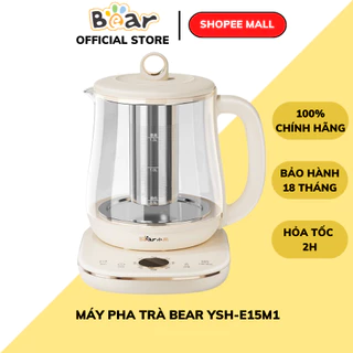 Ấm đun pha trà 1.5L siêu tốc Bear YSH-E15M1 - Công suất 800W, Lõi lọc inox, Giữ nhiệt, BH 18 Tháng