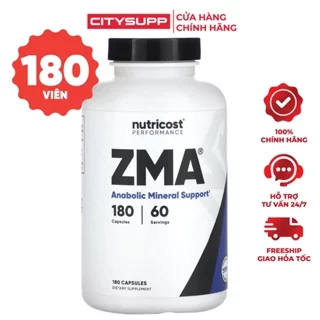 Viên Uống Nutricost ZMA Anabolic (180 Viên) Bổ Sung MgZb, Giảm Stress và Hỗ Trợ Giấc Ngủ và Sinh Lý | Nhập Khẩu Mỹ