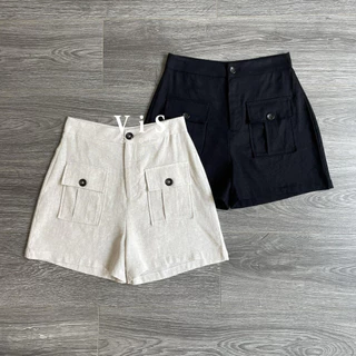 Quần short nữ ngắn chất linen