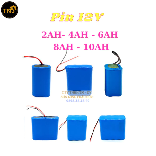 Pin 12V 2AH - 4AH -6AH - 8AH - 10AH ( CELL 18650 THƯỜNG )