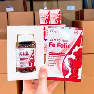 Viên bổ máu FE FOLIC Hộp 30 viên - Giúp bổ sung sắt III, acid folic cho cơ thể, hỗ trợ tạo hồng cầu - YNOVA