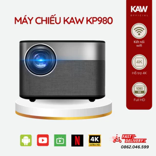 Máy chiếu mini KAW KP980 4K, độ phân giải FULL HD 1080P, kết nối đa thiết bị, tự động lấy nét