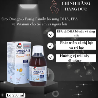 Siro OMEGA 3 Flussig Family Bổ Sung EPA, DHA & Vitamin Cho Trẻ Em Và Người Lớn, 250ml - MẹAnNhiênHàngĐức