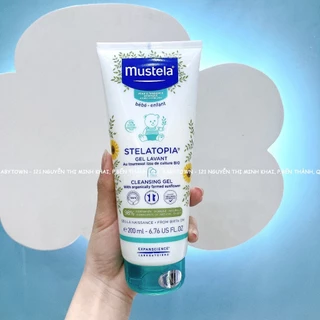 Gel Tắm Gội Cho Trẻ Sơ Sinh & Em Bé Da Chàm Thể Tạng Mustela 200ml