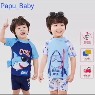 Bộ bơi bé trai Papu baby mẫu cá Coll Bé trai  . Áo+ quần rời 15-40kg