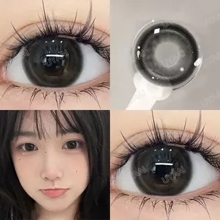 1 Cặp Kính áp tròng UYAAI LENS Ống kính màu 1 năm 14,5mm High Gloss Black