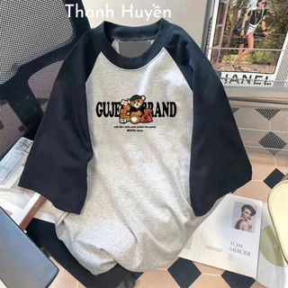 Áo thun Thanh Huyền áo thun Baby tee hai màu phối chữ và hoạ tiết phong cách trẻ trung năng động