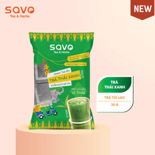 Trà Thái Xanh SAVO Tea túi lọc 20g - túi 300g Nền Trà Sữa Thái Trà Chanh Thái Chuẩn vị (15 gói x 20g) | SAVO Tea & Herbs