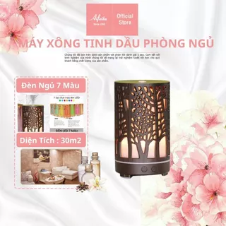 Máy khuếch tán tinh dầu máy xông tinh spa phòng ngủ wc, đèn LED đổi 7 màu, bảo hành 12 tháng, hết nước tự tắt