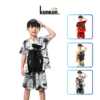 Quần áo bé trai in 3d hình skibidi KUNKUNKID TP1145-1149-1153-1154  -Đồ bộ trẻ em thun lạnh size đại từ 10-60kg