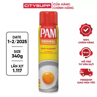 Dầu Xịt Ăn Kiêng PAM 12oz (340g), Cooking Spray PAM, 0 Calo | Nhập Khẩu Mỹ