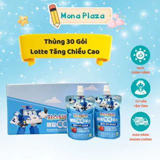 Lotte Tăng Cao - Nước Uống Dinh Dưỡng Bổ Sung Canxi Hỗ Trợ Tăng Chiều Cao Vượt Trội, Vitamin & Lợi Khuẩn - Thùng 30 Gói