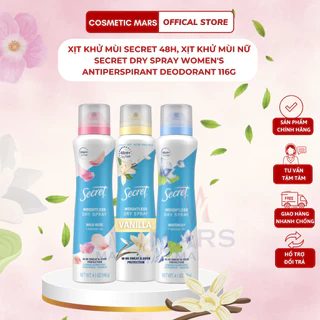 Xịt khử mùi Secret 48h, xịt khử mùi nữ Secret Dry Spray Women's Antiperspirant Deodorant 116g - CosmeticMars