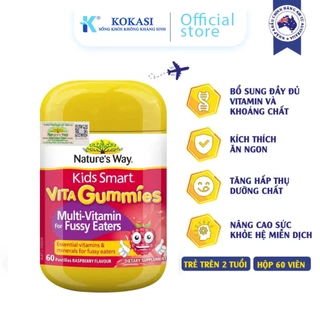 Kẹo Dẻo Vi Chất Cho Bé Nature's Way Kids Smart Vita Gummies Multi Vitamin for Fussy Eaters Kích Thích Ăn Ngon 60 Viên