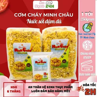 Cơm cháy chà bông Minh Châu gói 250gram, Cơm cháy đáy nồi siêu chà bông thơm ngon, an toàn VSTP