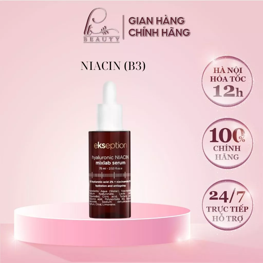 Serum HA + 5% B3 sáng da, mờ thâm mụn Ekseption Hyaluronic Niacin 75ml