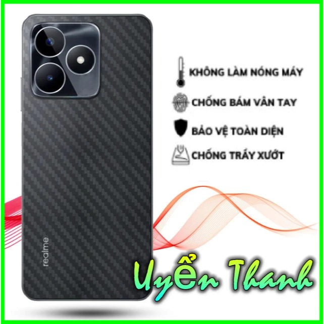 Miếng dán carbon mặt lưng Xiaomi Redmi Note 13 13R 12 12S 12T 11 11S 11T 10 10S 9 9S 10x4G 10x5G 8 7 6 5 pro plus turbo