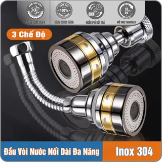 Dây Nối Đầu Vòi Nước Tăng Áp Có Nút Điều Chỉnh 3 Chế Độ Xoay 360