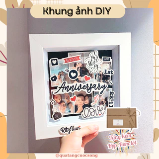 Khung Ảnh 3D Set Tự Làm, Trang Trí Sẵn Size 15x15, 20x20 Quà tặng sinh nhật, quà tặng ngày kỉ niệm