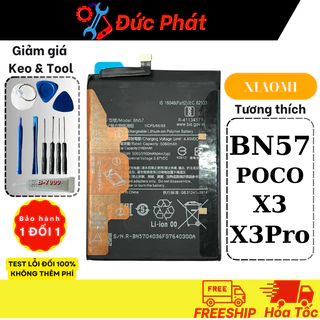 Pin Xiaomi POCO X3 , POCO X3 Pro BN57 Zin New (Giảm giá mua kèm keo dán và bộ sửa)