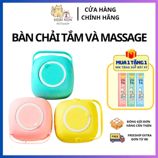 Bàn Chải Tắm Và Massage Silicon Có Chỗ Đựng Sữa Tắm Tạo Bọt Dành Cho Chó Mèo