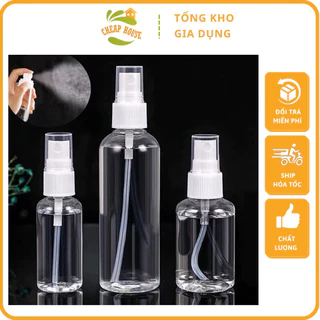 CH45 Chai xịt phun sương, lọ chiết mỹ phẩm, tinh dầu, dung dịch sát khuẩn trong suốt dung tích 30ml - 50ml - 100ml C