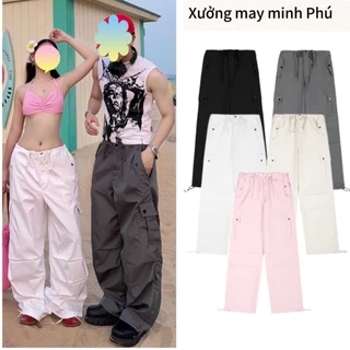 Quần kaki ống rộng túi hộp có dây rút eo ,dây rút gấu unisex Bigsize 85kg from rộng phù hợp cả nam nữ MA500