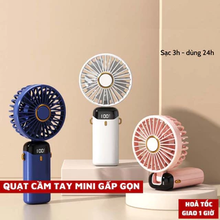 Quạt cầm tay tích điện dung lượng pin khủng 10.000 mAh cao nhất trên thị trường, quạt mini 5 tốc độ gió linh hoạt