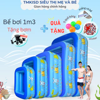 Bể phao bơi cho bé 1m3 🐋FREESHIP🐋 Hồ bơi cho bé 3 tầng chất liệu cao cấp đáy 2 lớp chống trơn trượt