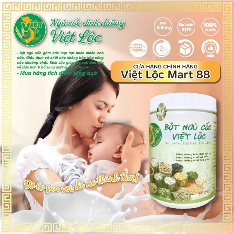 Ngũ cốc cho mẹ bầu, mẹ sau sinh Việt Lộc -500gr/1 hộp