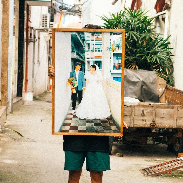 [SIZE A3 Khung Ảnh Gỗ Thông Tặng Kèm Ảnh In Theo Yêu Cầu - By Nomad Garden