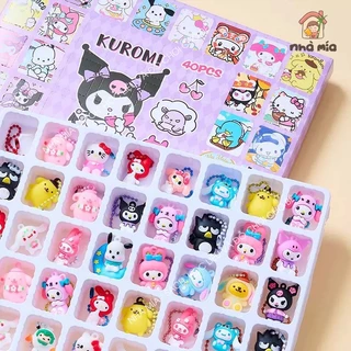 box hộp quà bất ngờ 40 món Kuromi và Gấu Losto bí mật tặng kèm móc khoá, Blind Box móc khóa đếm ngược quà cho bé