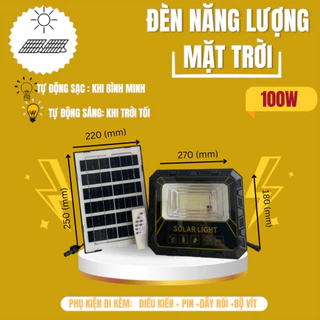 Đèn Năng lượng mặt trời SUPER 100W 200w 300W-Bảo hành 24 tháng kèm phụ kiện tấm pin và điều khiển