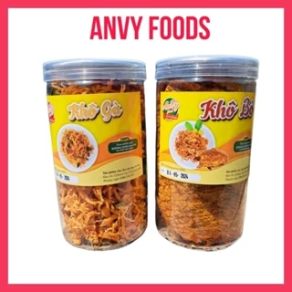 [ Combo 500Gr ] Khô Bò Miếng Mềm 250gr + Khô Gà Lá Chanh 250gr